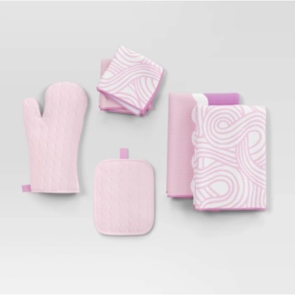 💕 Pink 6 PC Kitchen Set ~ NEW - Picture 1 of 1